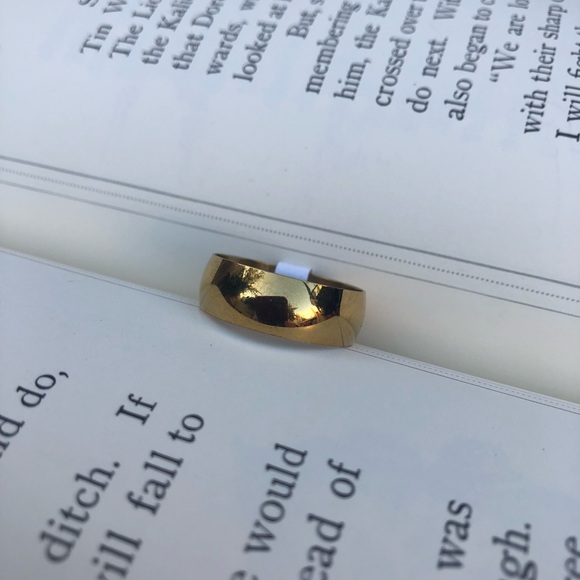 NW Yellow Gold over Stainless Steel, Unisex Ring - Picture 3 of 5